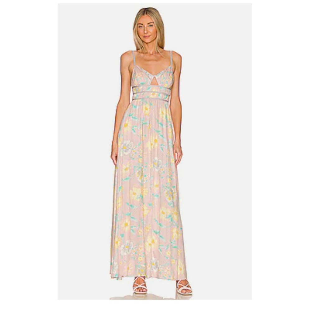 Free People Wisteria Maxi Floral Pastel Maxi Dress - Small - Picture 3 of 11